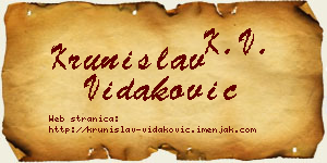 Krunislav Vidaković vizit kartica
